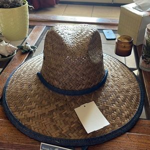 Aztec blue straw hat for men and women